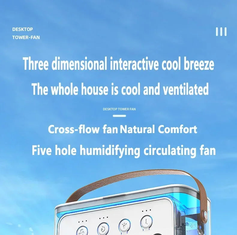 3 In 1 Fan AIr Conditioner Household Small Air Cooler LED Night Light Portable Humidifier Air Adjustment Fan Office Home Fan New