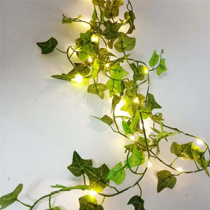 Elegant and Romantic Green Leaf String Lights