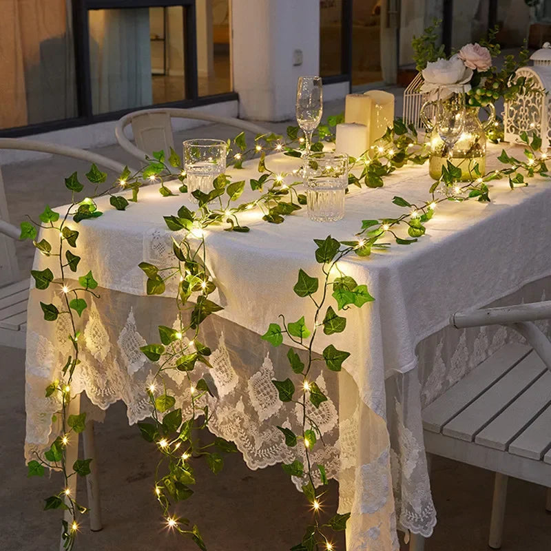 Elegant and Romantic Green Leaf String Lights