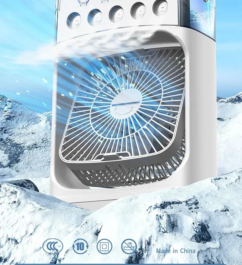 3 In 1 Fan AIr Conditioner Household Small Air Cooler LED Night Light Portable Humidifier Air Adjustment Fan Office Home Fan New