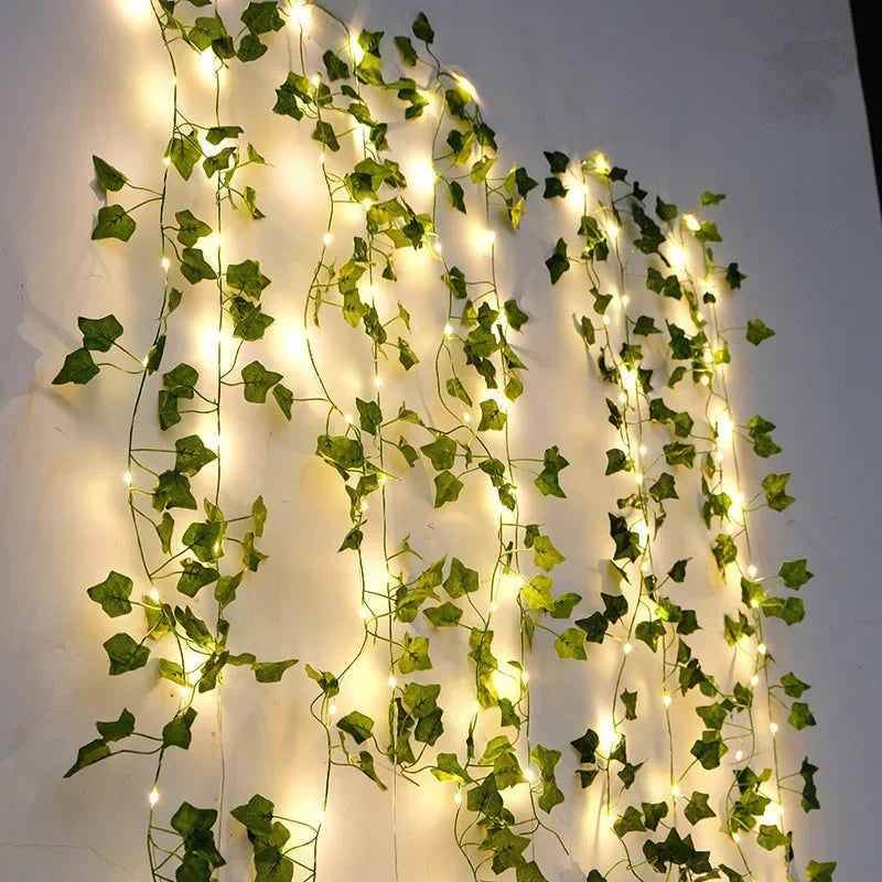 Elegant and Romantic Green Leaf String Lights