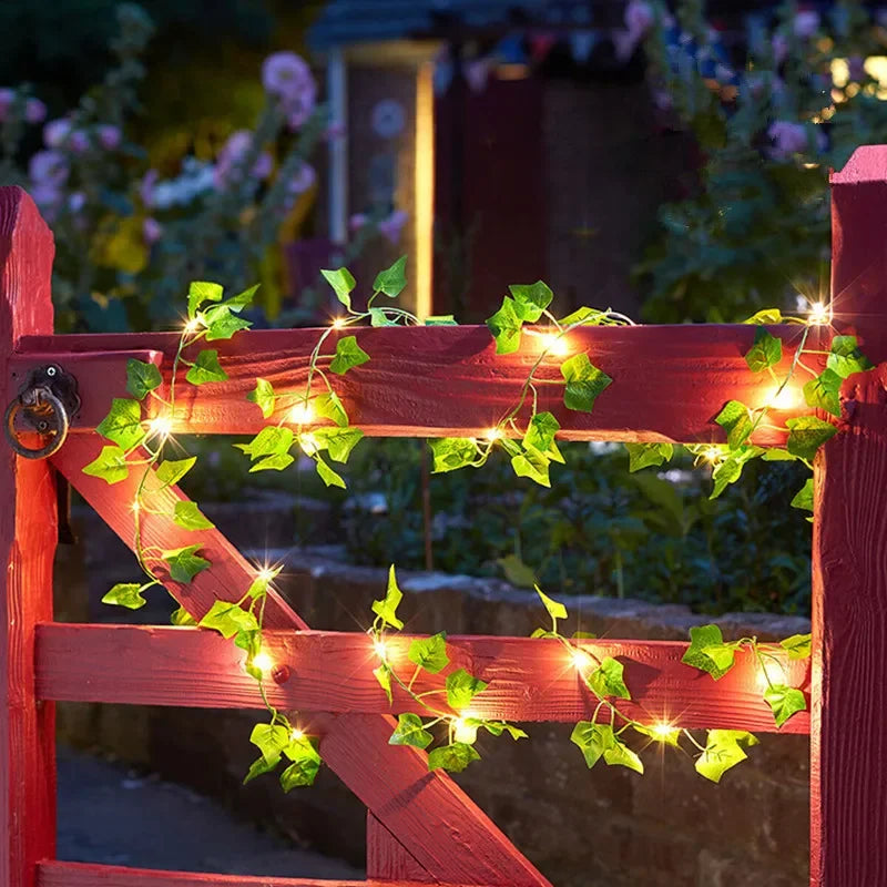 Elegant and Romantic Green Leaf String Lights