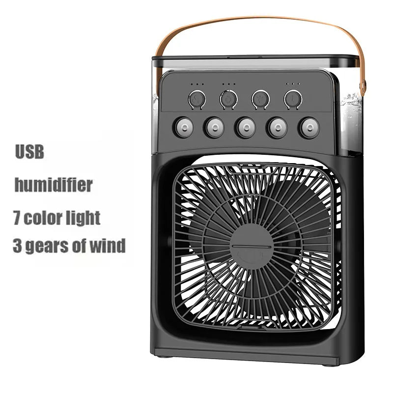 3 In 1 Fan AIr Conditioner Household Small Air Cooler LED Night Light Portable Humidifier Air Adjustment Fan Office Home Fan New